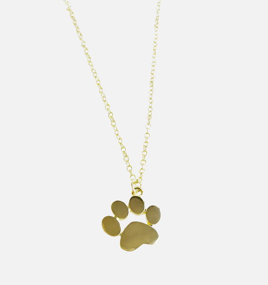 Gold-Plated Necklace with Paw Charm