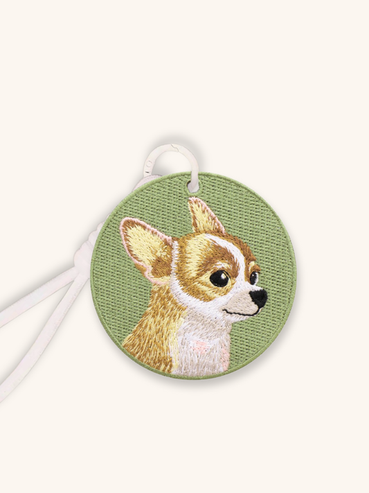 Chihuahua Meadow Embroidered Charm